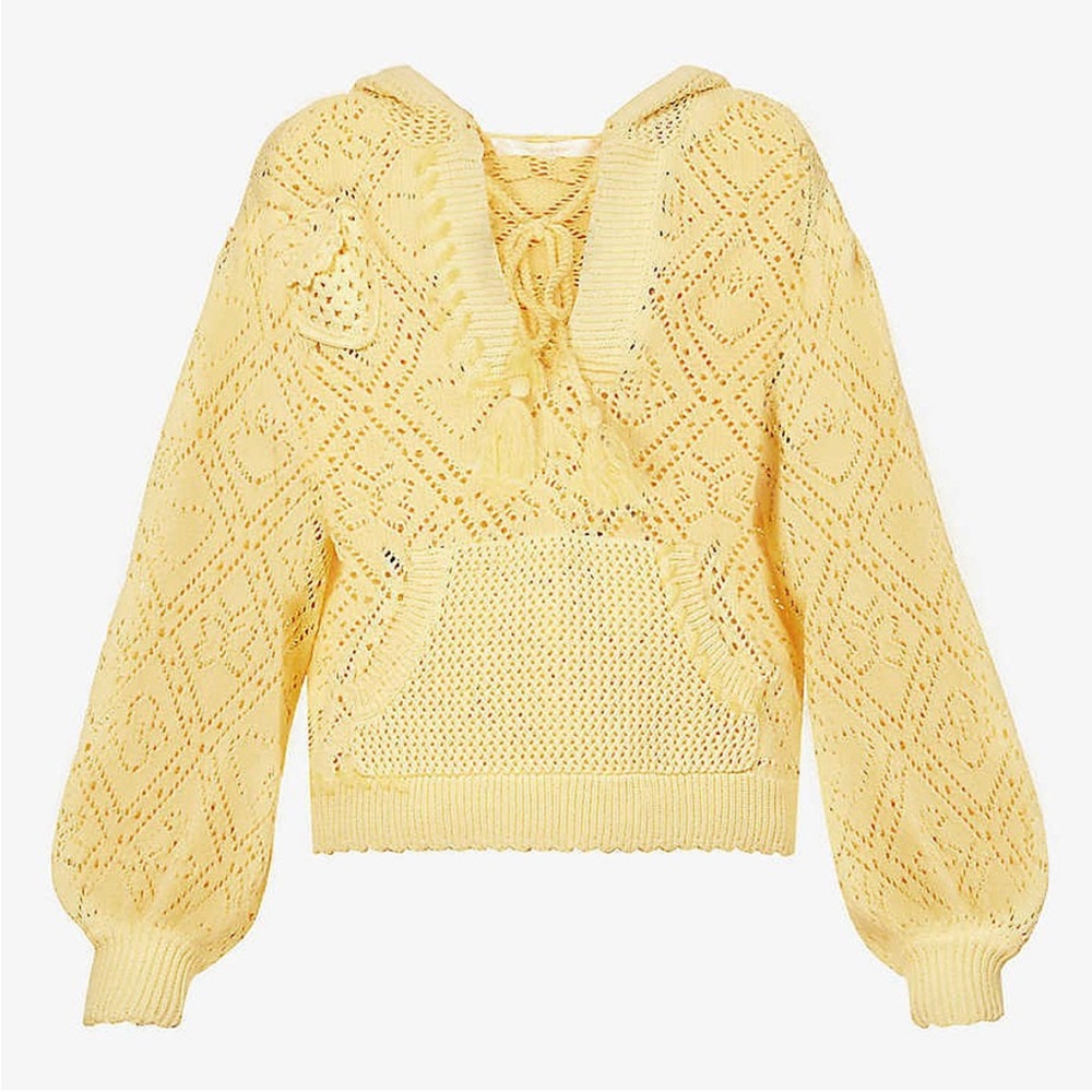 Loveshackfancy tomaso crochet hooded sweater